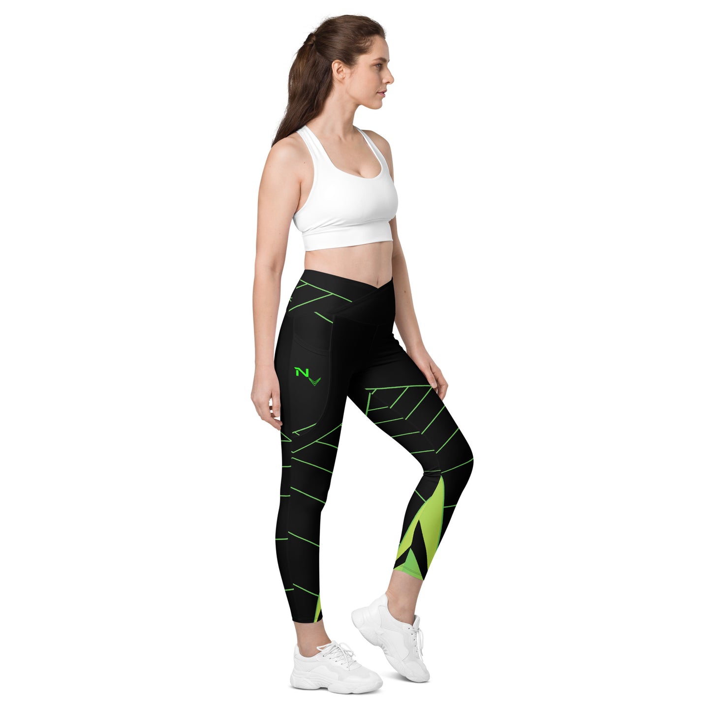 Crossover leggings with pockets